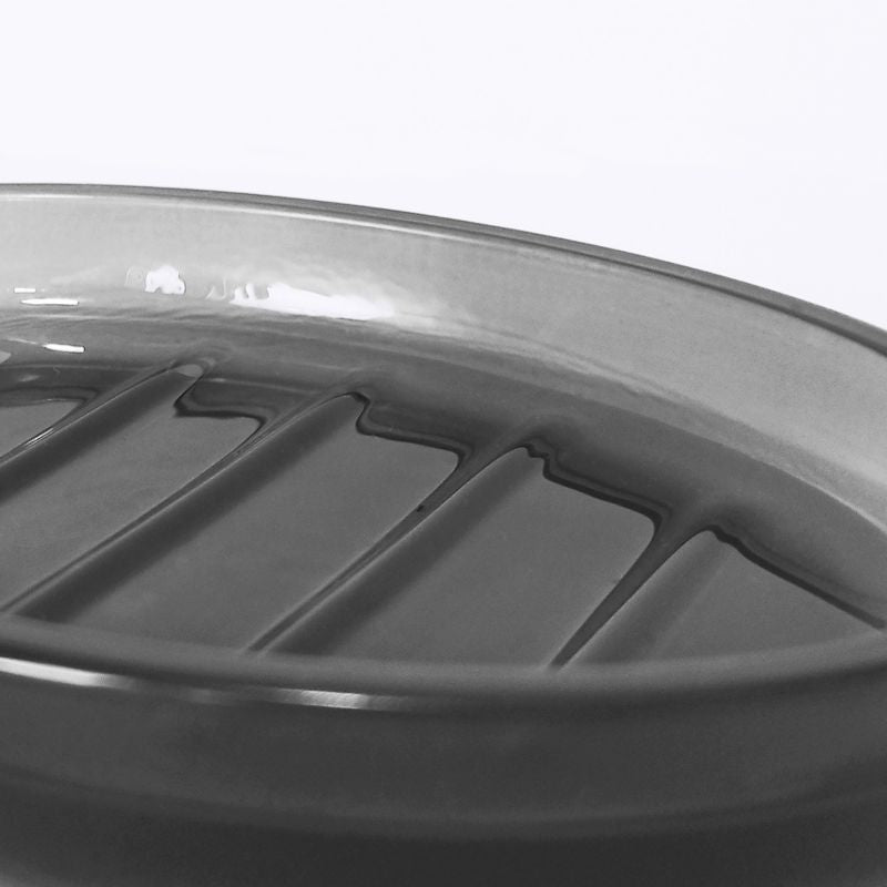 Sæbeskål i Glas Røget Grå 13x9 cm Blank