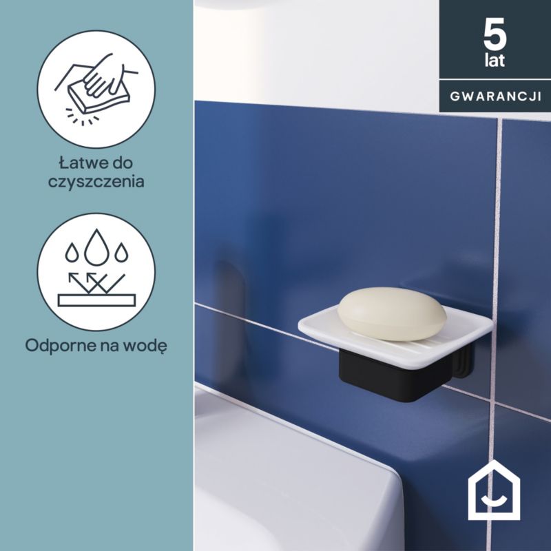 Mydelniczka ścienna Teesta 11,2 x 10,6 cm Sort Mat Stål og Glas