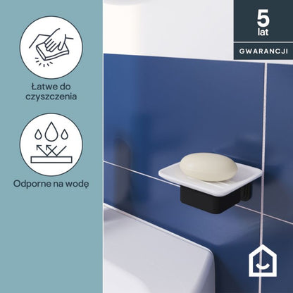 Mydelniczka ścienna Teesta 11,2 x 10,6 cm Sort Mat Stål og Glas