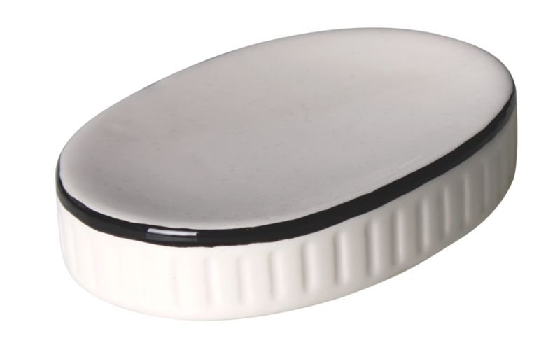 Ceramisk Sæbeskål Oval Hvid Blank 13x13 cm