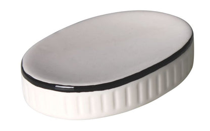 Ceramisk Sæbeskål Oval Hvid Blank 13x13 cm