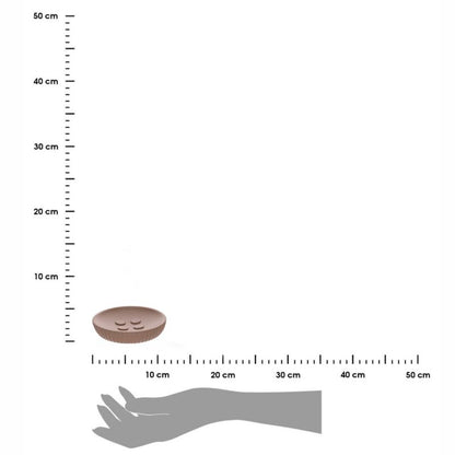 Rund Sæbeskål i Polyresin Beige Riflet 11 cm
