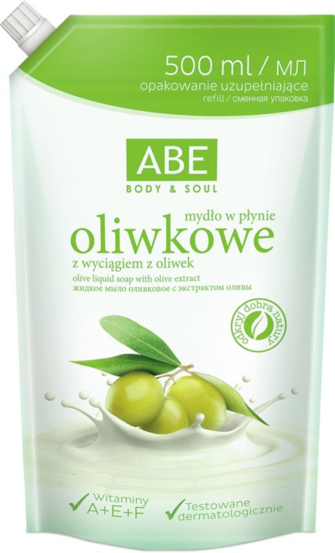 Flydende olivensæbe ABE i pose 500 ml