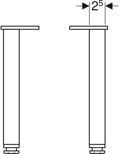 Skabsben Selnova Square 19,7-20,5 cm Hvid