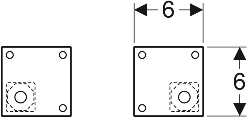 Skabsben Selnova Square 19,7-20,5 cm Hvid
