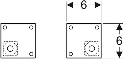 Skabsben Selnova Square 19,7-20,5 cm Hvid