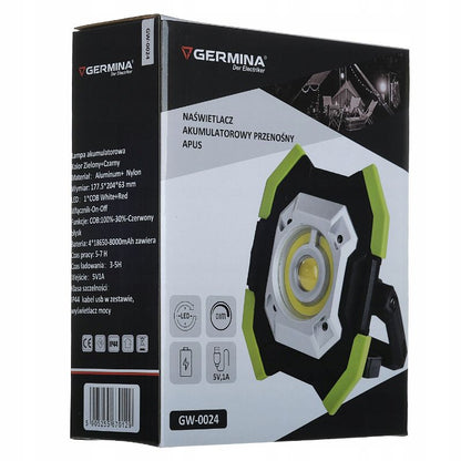 Bærbar akku-spotlight Germina 30W lille batterilampe 1 stk.