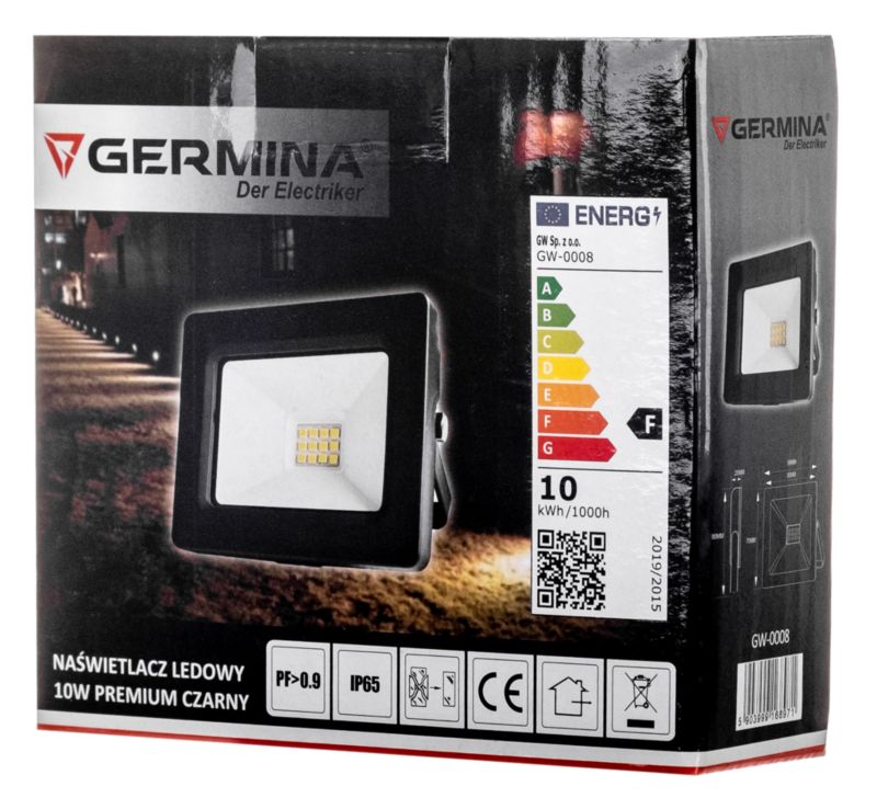 LED-projektør Germina 10W udendørslampe IP65, 1 stk.