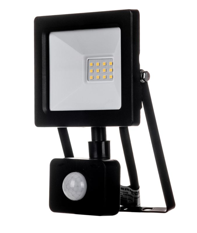 LED-spot Germina 10W med bevægelsessensor, udendørslampe IP65, 1 stk.
