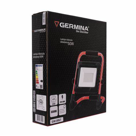 LED-arbejdslampe Germina 30W sammenklappelig på lavt stativ, 1 stk.