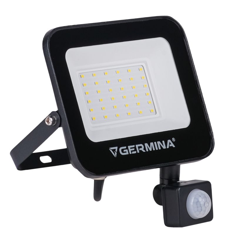 LED-projektør Germina 30W med bevægelsessensor IP65 6400K, 1 stk.