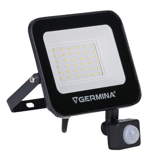 LED-projektør Germina 30W med bevægelsessensor IP65 6400K, 1 stk.