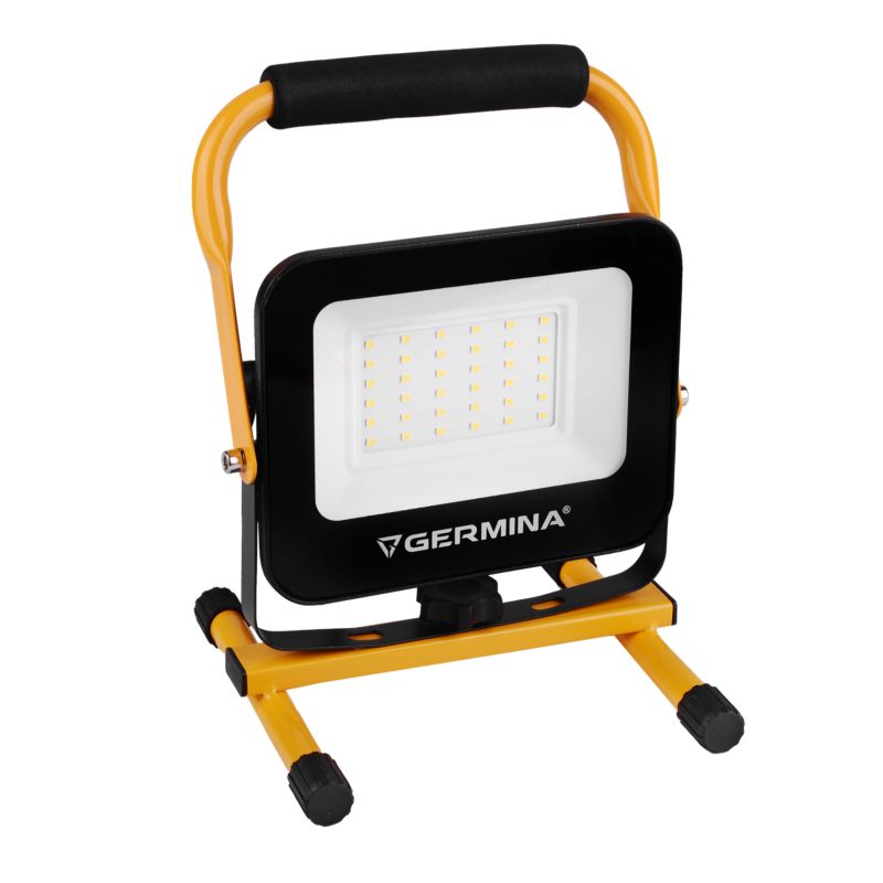 Bærbar LED-arbejdslampe Germina 30W med lavt stativ, IP65