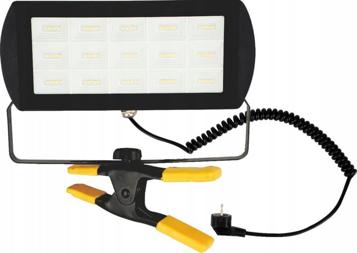 LED-arbejdslampe Germina 45W med clips og spiralformet kabel, 1 stk.