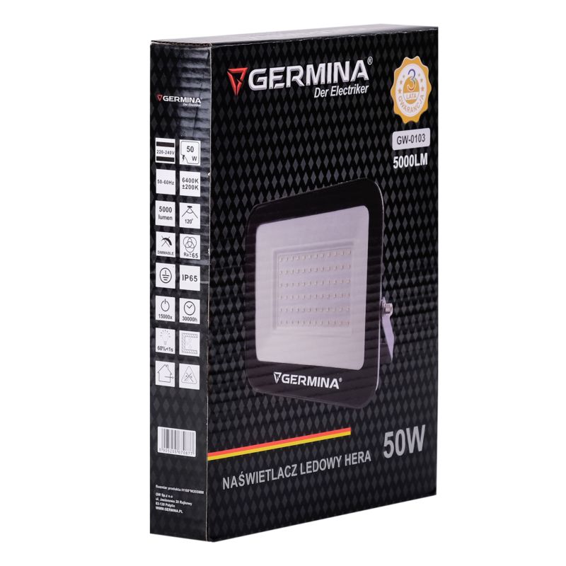 LED-spot Germina 50W udendørslampe IP65 6400K 1 stk.