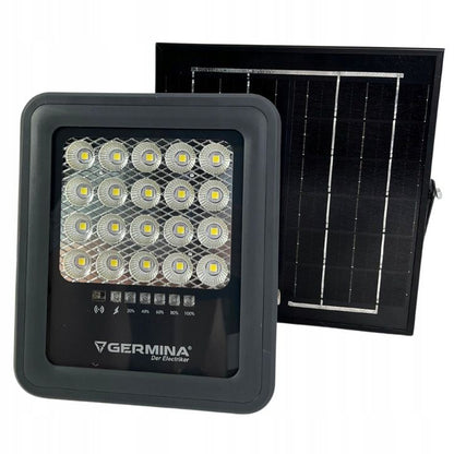 LED-spot Germina solcellelampe 50W IP65 5000K med fjernbetjening, 1 sæt