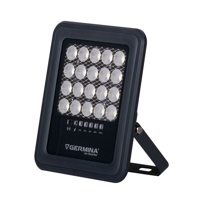 LED-spot Germina solcellelampe 50W IP65 5000K med fjernbetjening, 1 sæt