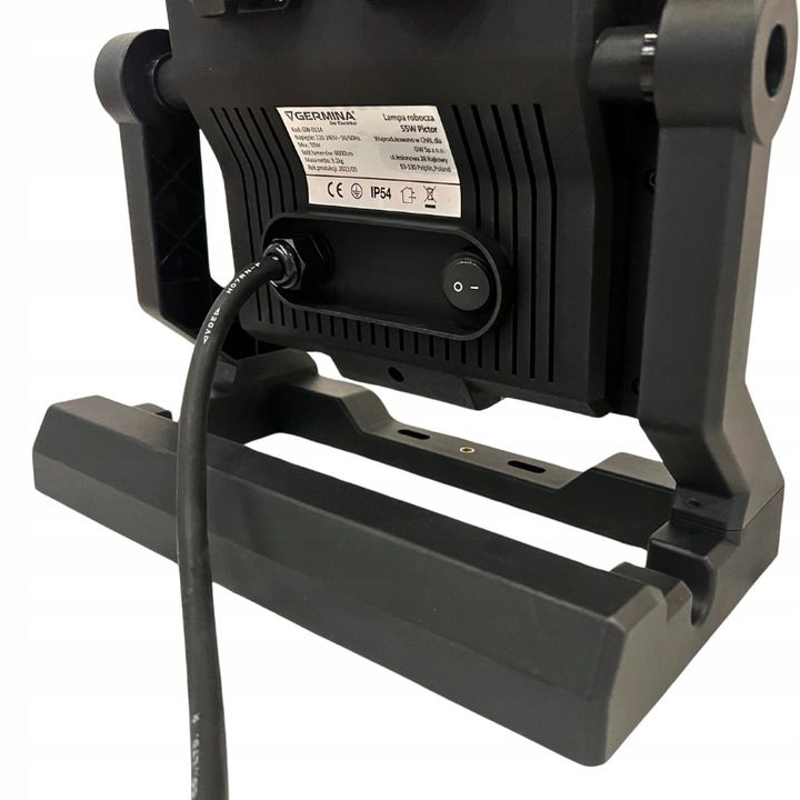 Bærbar LED-projektør GERMINA 55W med 2 IP54-stik, 1 stk.