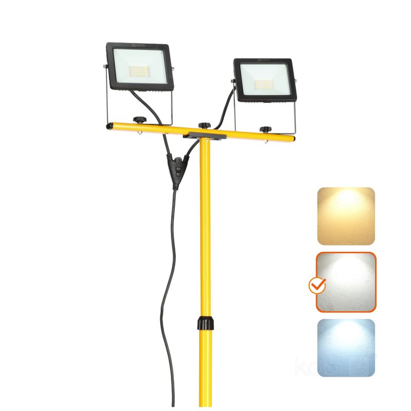 LED-arbejdslampe Kobi Tigra S 2x30W 4000K IP65 1 sæt