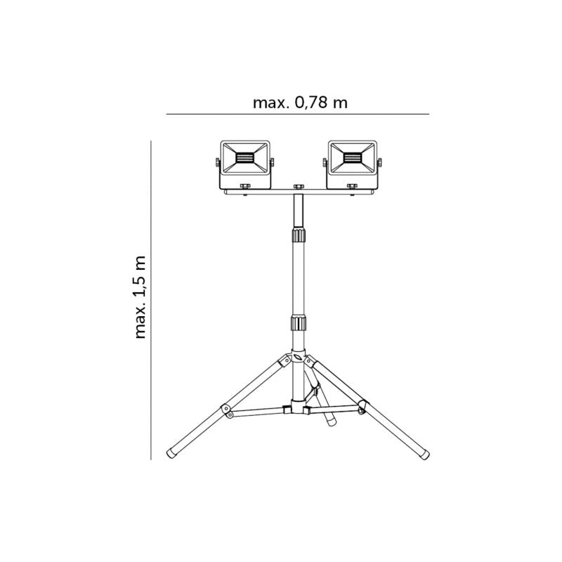 LED-arbejdslampe Kobi Tigra S 2x30W 4000K IP65 1 sæt