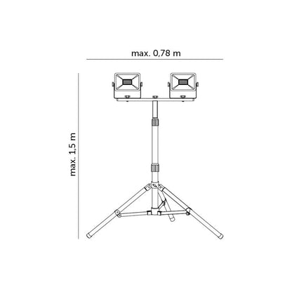 LED-arbejdslampe Kobi Tigra S 2x30W 4000K IP65 1 sæt