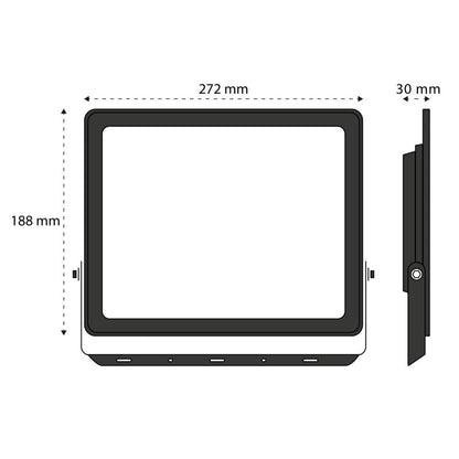 LED-projektør SMD XUDO 100W 4500K Neutralhvid IP65 Sort 1 stk.