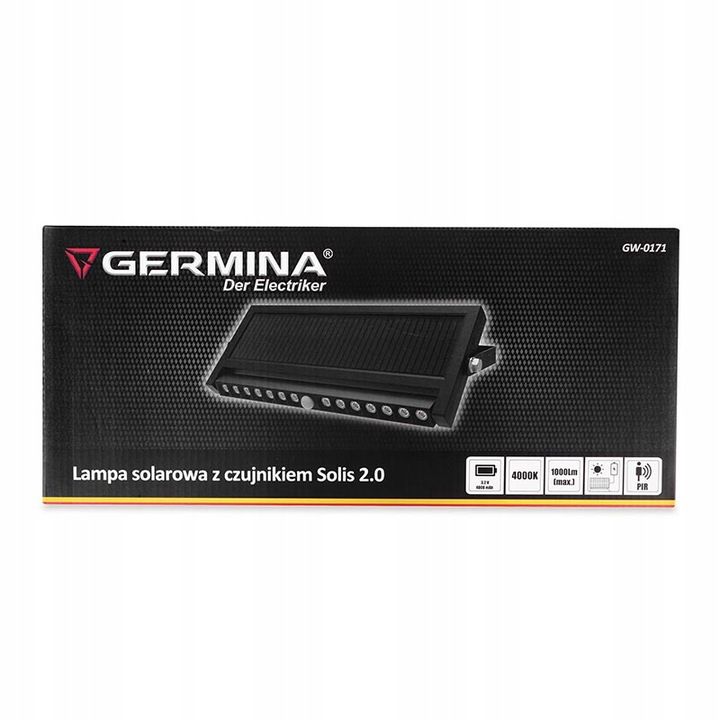Germina SOLIS 2.0 solcelleprojektør med bevægelsessensor, IP65, justerbar, 1 stk.