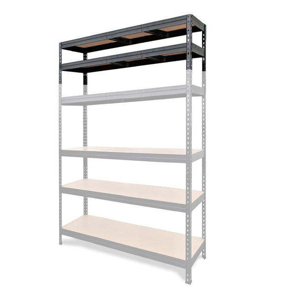 Metalpåbygning til GoodHome Rand reol 46 x 166 x 60 cm med 2 hylder og 300 kg kapacitet
