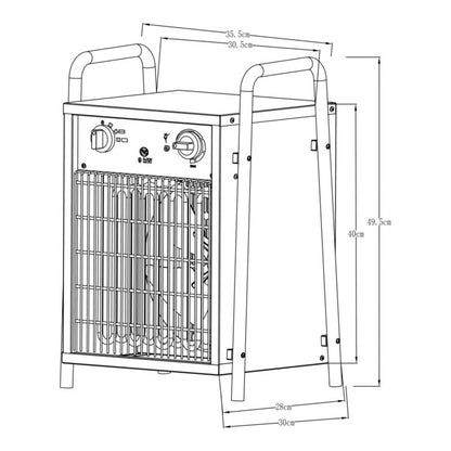Elektrisk Varmeblæser 9000 W IFH03-90-G
