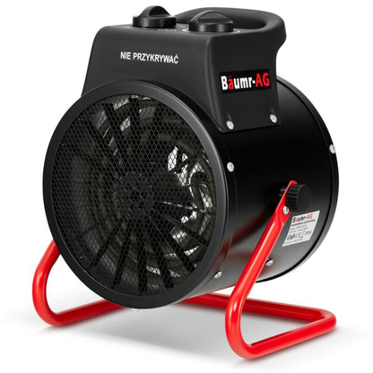 Elektrisk varmeblæser BAUMR-AG 2,5 kW 2500W med blæser, varmelegeme og termostat, 1 stk.