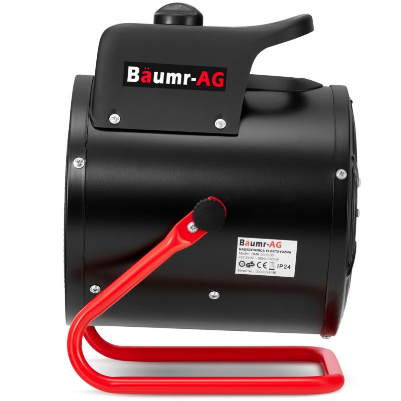 Elektrisk varmeblæser BAUMR-AG 3,5 kW 3500 W med blæser, varmelegeme og termostat, 1 stk.