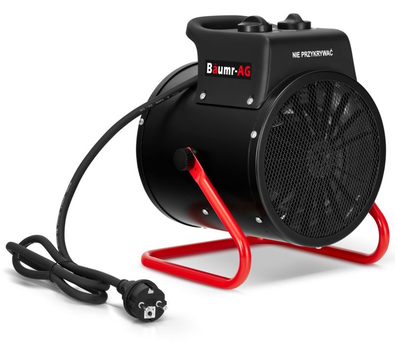 Elektrisk varmeblæser BAUMR-AG 3,5 kW 3500 W med blæser, varmelegeme og termostat, 1 stk.