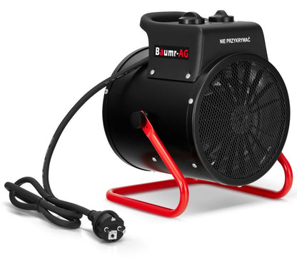 Elektrisk varmeblæser BAUMR-AG 3,5 kW 3500 W med blæser, varmelegeme og termostat, 1 stk.
