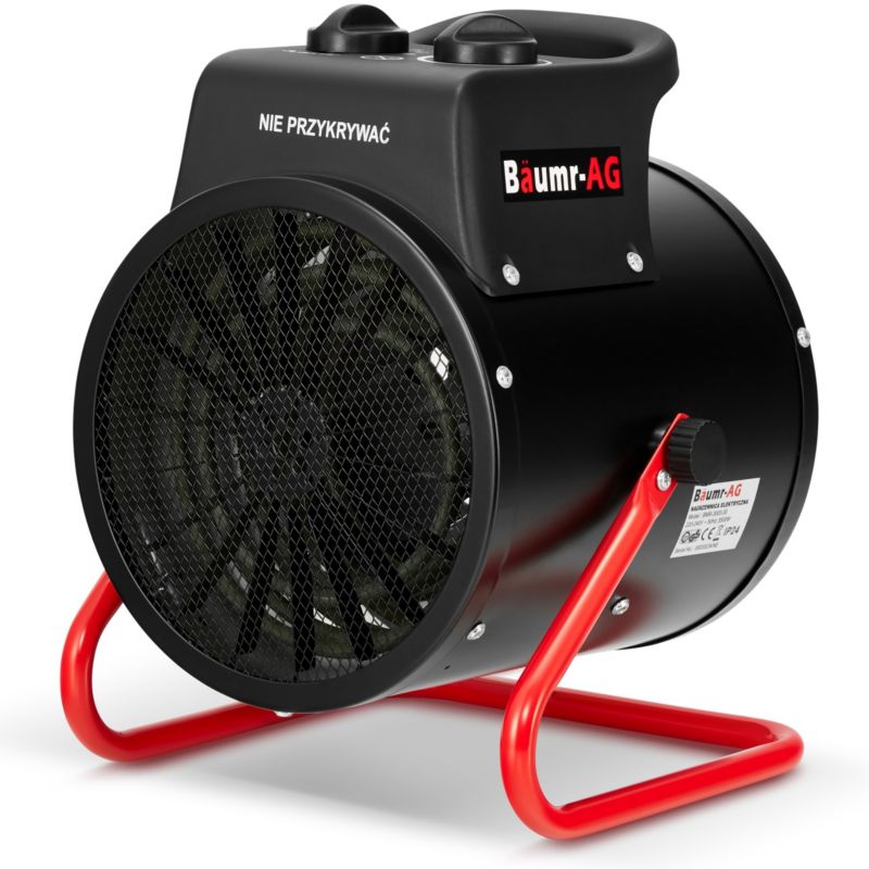 Elektrisk varmeblæser BAUMR-AG 3,5 kW 3500 W med blæser, varmelegeme og termostat, 1 stk.