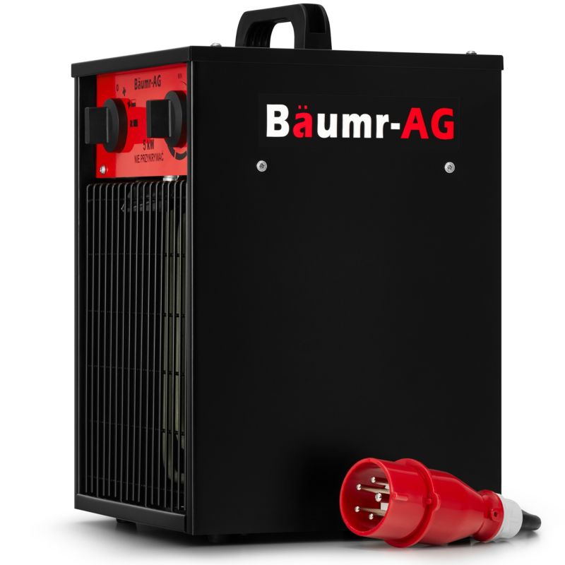 Elektrisk varmeblæser BAUMR-AG 5,0 kW 5000 W med blæser, varmelegeme og termostat – 1 stk