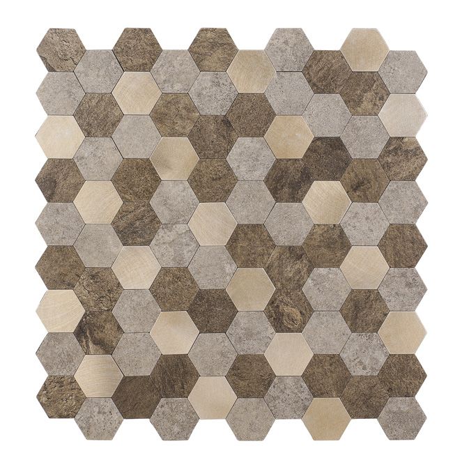 Dekorativ kompositvægsfolie brown hexagones