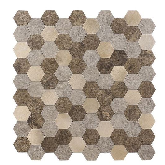 Dekorativ kompositvægsfolie brown hexagones