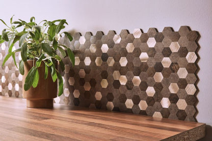 Dekorativ kompositvægsfolie brown hexagones