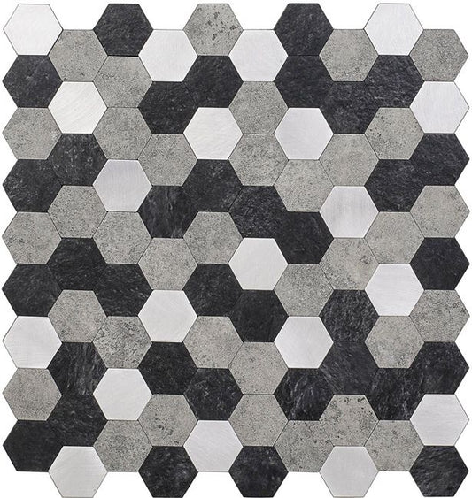 Dekorativ kompositklistermærke grey hexagones