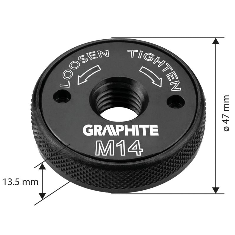 Hurtigspændemøtrik til vinkelsliber Graphite M14