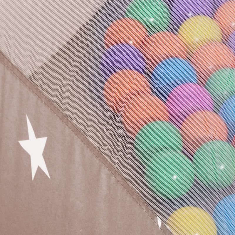 Springos børnetelt med slot og havehus i brun, 1 stk.