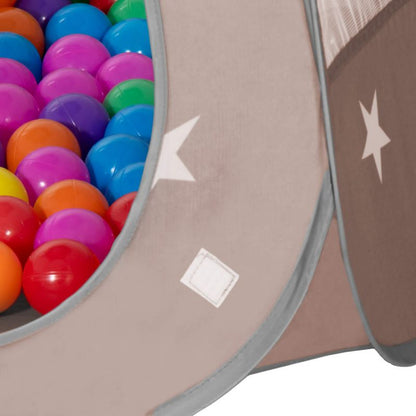 Springos børnetelt med slot og havehus i brun, 1 stk.