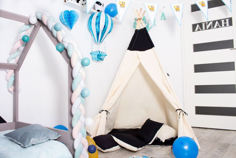 Springos tipi-telt til børn sort XXL 1 stk.