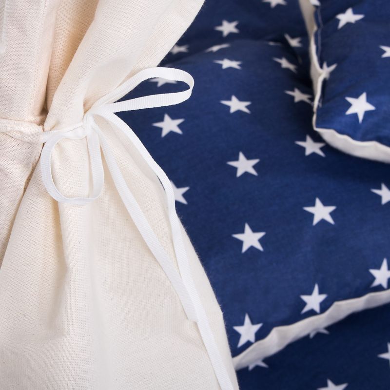 Springos Tipi-telt til børn XXL navyblåt med stjerner, 1 stk.