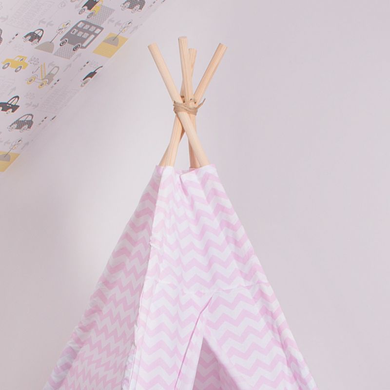 Springos tipi-telt til børn i pink med zigzag-mønster, 1 stk.