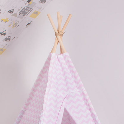 Springos tipi-telt til børn i pink med zigzag-mønster, 1 stk.