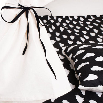 Springos tipi-telt til børn, sort med skyer XXL, 1 stk.