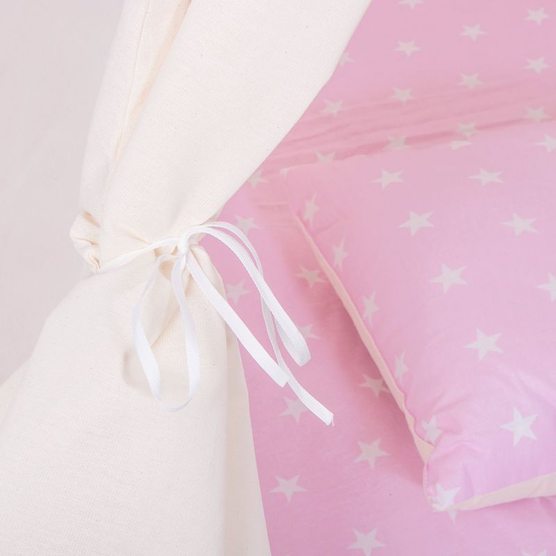 Springos tipi-telt til børn, pink med stjerner XXL, 1 stk.