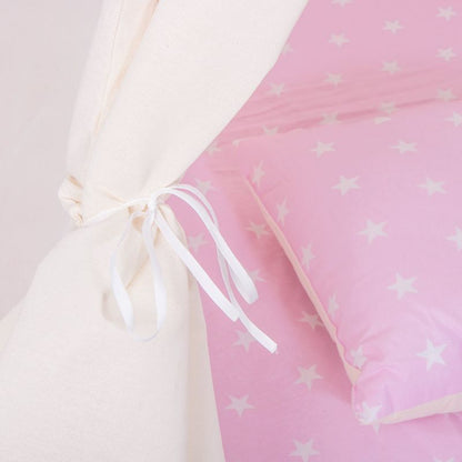 Springos tipi-telt til børn, pink med stjerner XXL, 1 stk.