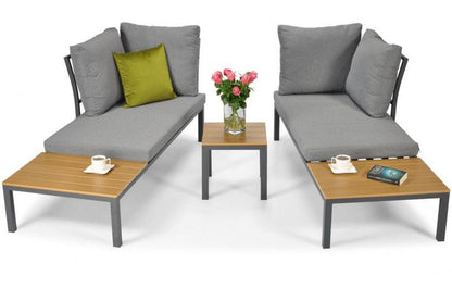 Bettso Lagos moderne modulopbyggede hjørnesofa med liggefunktion, grå, 1 sæt